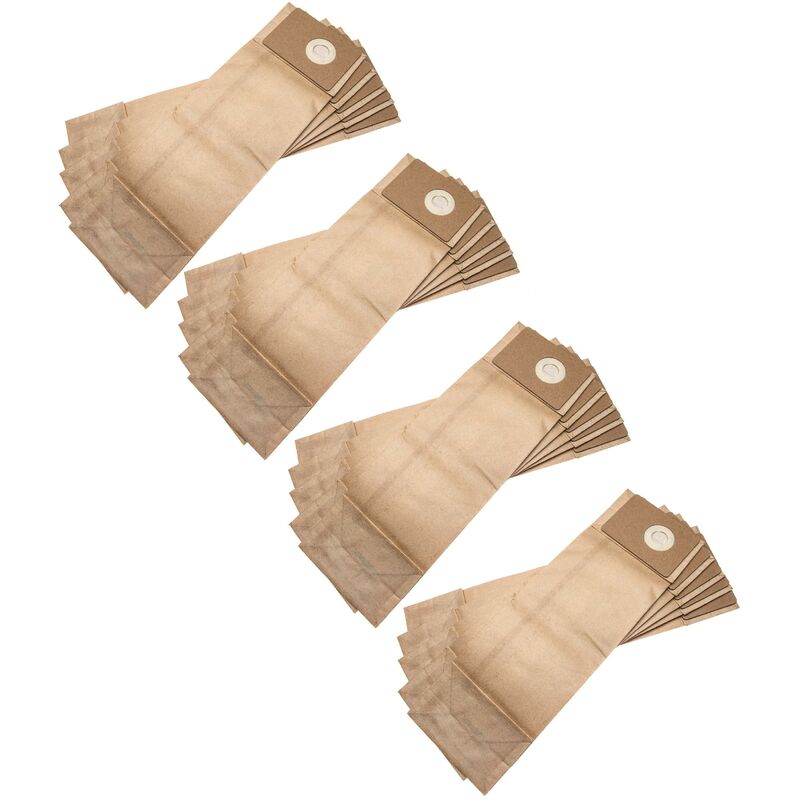 foto del prodotto 20x sacchetto compatibile con nilfisk gu 455 dual, vu500 aspirapolvere - in carta, 40,9cm x 12,9cm, marrone - vhbw