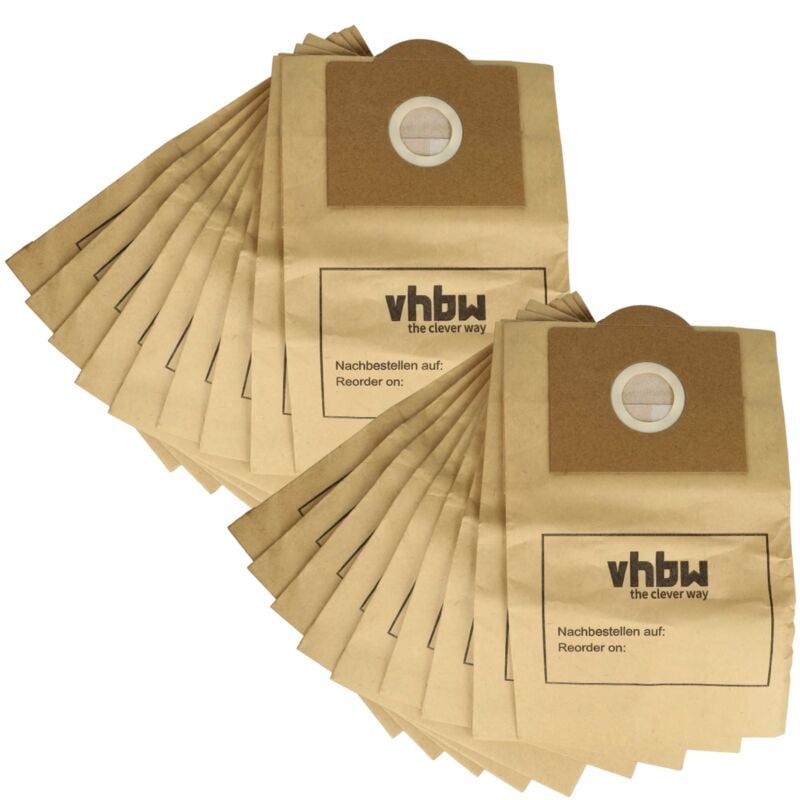 foto del prodotto 20x sacchetto compatibile con rowenta bully rb 800 - 839, rb 720, rb 700, rb 870 aspirapolvere - carta, 32cm x 19cm color sabbia - vhbw
