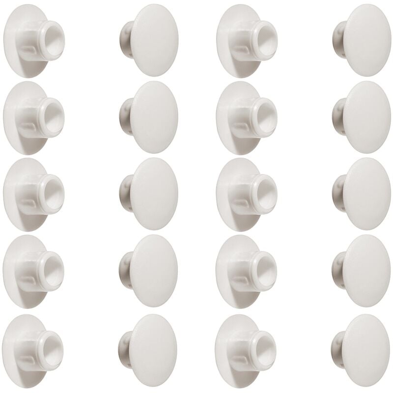 foto del prodotto 20x tappo chiusura plastica mobili inserto cappuccio copriforo fori 8mm bianco ral 9010 