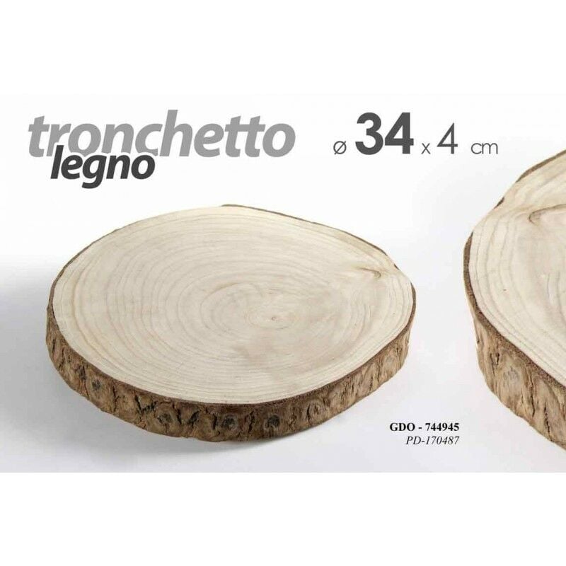 foto del prodotto 20x tronco tronchetto in legno vassoio decorazione cm 34