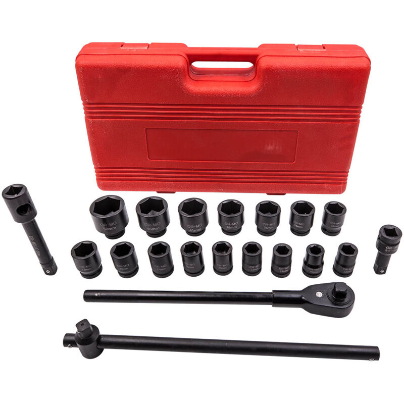 foto del prodotto 21 pezzi 3 4 drive deep impact sockets socket sets19mm 30mm 50mm 3 4 ratchet