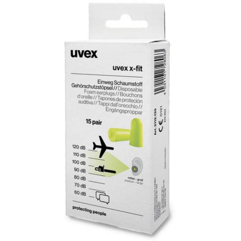 foto del prodotto 2112133 x fit tappi per le orecchie 37 db usa e getta 15 paio a uvex