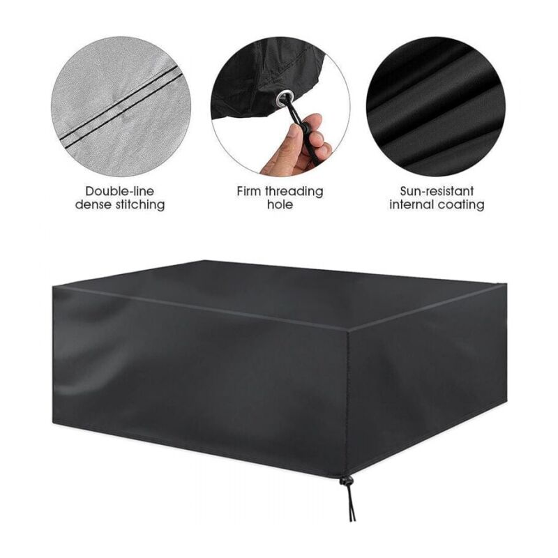 foto del prodotto 213x132x72 cm coperture per mobili da giardino, coperture per mobili, coperture per sedie da terrazza, nero