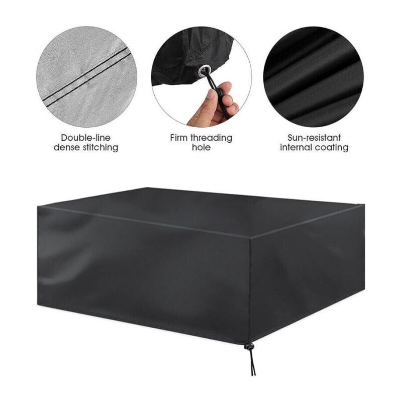 foto del prodotto 213x132x72 cm coperture per mobili da giardino, coperture per mobili, coperture per sedie da terrazza, nero ymyny