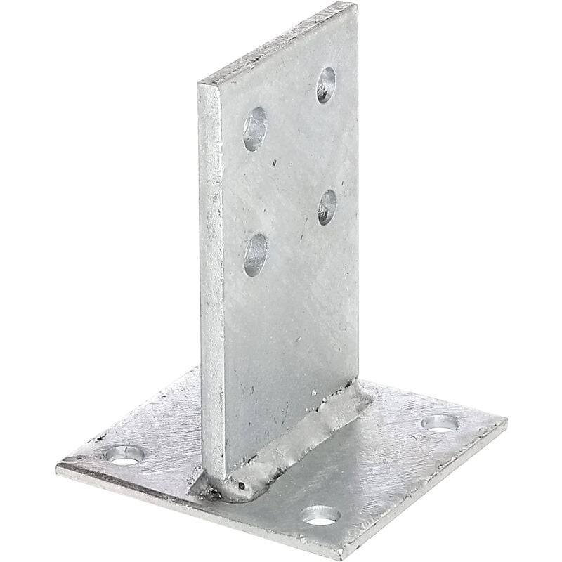 foto del prodotto 215538 staffa portapalo a t, da avvitare o per posa in opera nel calcestruzzo, zincata a caldo, dimensioni piastra verticale 130 x 80 mm alberts