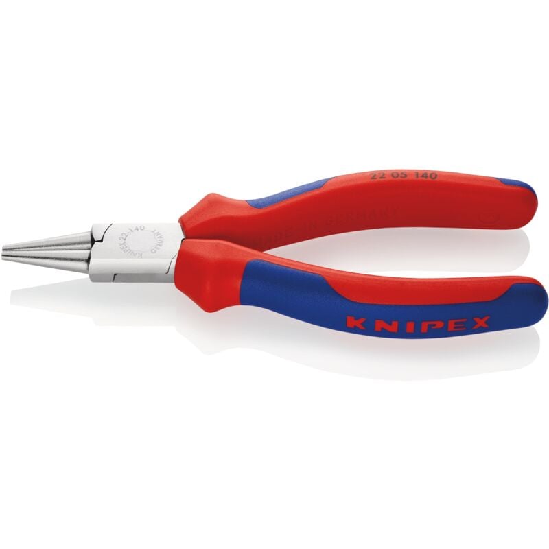 foto del prodotto 22 05 140 pinza a becchi tondi rivestiti in materiale bicomponente cromata 140 mm