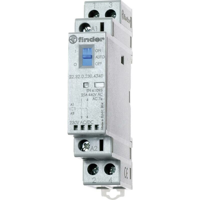 foto del prodotto 22.32.0.024.1420 contattore 2 nc 24 v dc, 24 v ac 25 a 1 pz. finder
