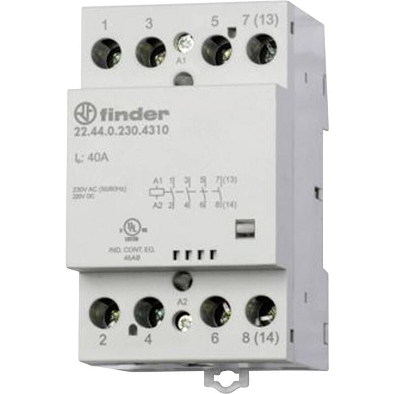foto del prodotto 22.44.0.230.4710 contattore 3 na, 1 nc 230 v dc, 230 v ac 40 a 1 pz. finder