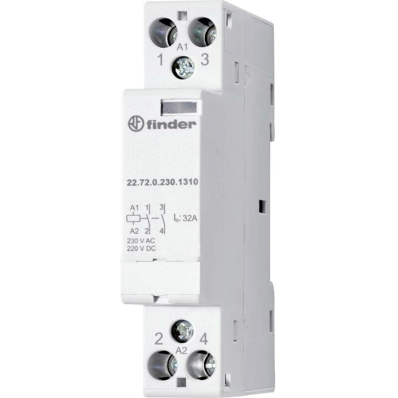foto del prodotto 22.72.0.024.1310 contattore dinstallazione 2 na 230 v ac, 400 v ac 1 pz. finder