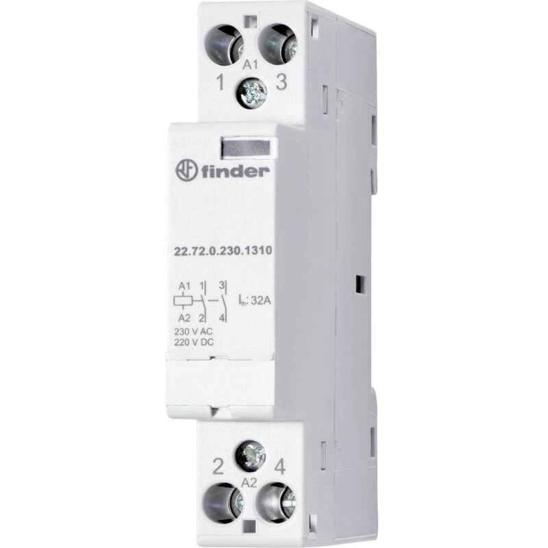foto del prodotto 22.72.0.024.1517 contattore d installazione 1 nc, 1 na 230 v ac, 400 v ac 1 pz. finder