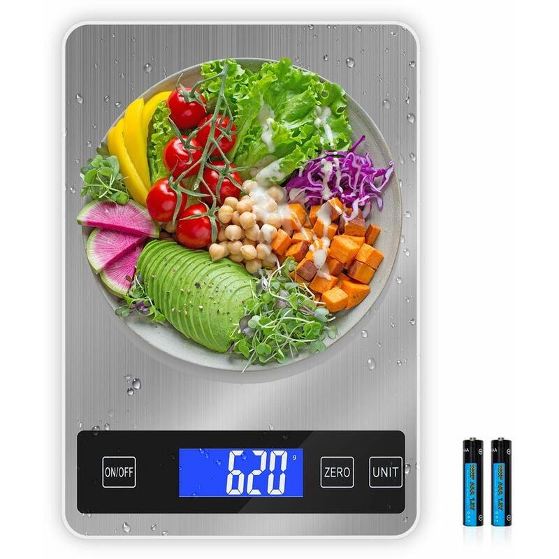 foto del prodotto 22 lb bilancia da cucina digitale 5 unit bilancia per alimenti peso grammi once bilancia digitale a pannello grande con funzione tara con display