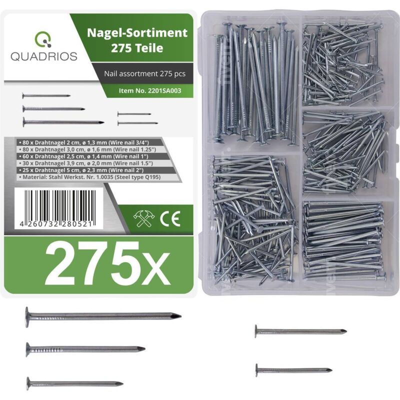 foto del prodotto 2201sa003 assortimento di chiodi contenuto 1 kit quadrios