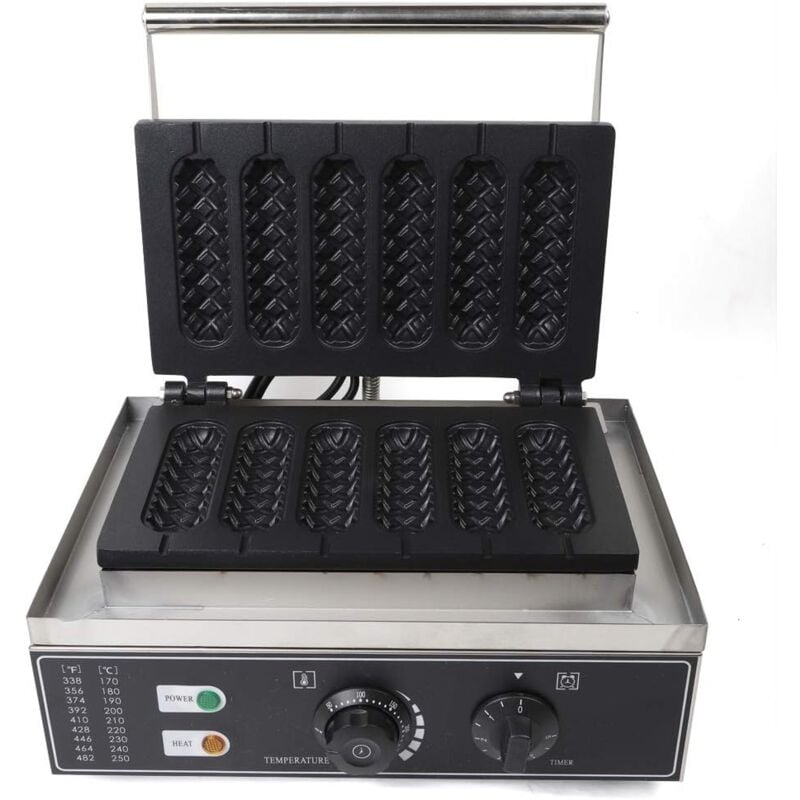 foto del prodotto 220v 1500w 6 unit macchine antiaderenti per cialde elettriche commerciali antiaderenti, macchine per cialde croccanti cialde per cialde per waffle