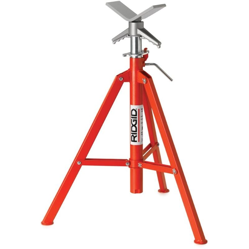 foto del prodotto 22168 cavalletto per tubi alto pieghevole con supporto a v modello vf 99, cavalletto per tubi da 300mm ridgid