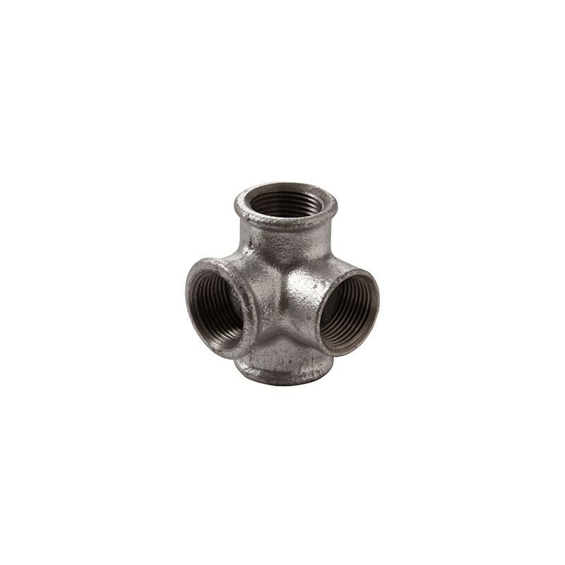 foto del prodotto 223 - raccordo gomito tee 4 vie 3 4 in ghisa zincata 22305004