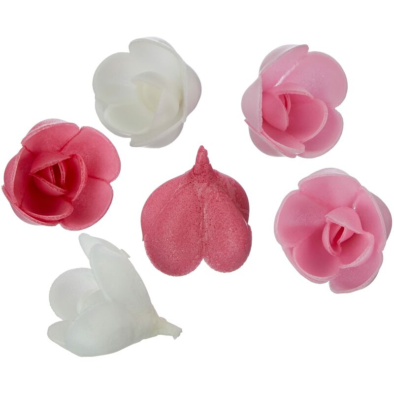 foto del prodotto 2264 decorazioni azymes lotto di 6 rose ingredienti multicolore 8 x 9,5 x 9,5 cm scrapcooking