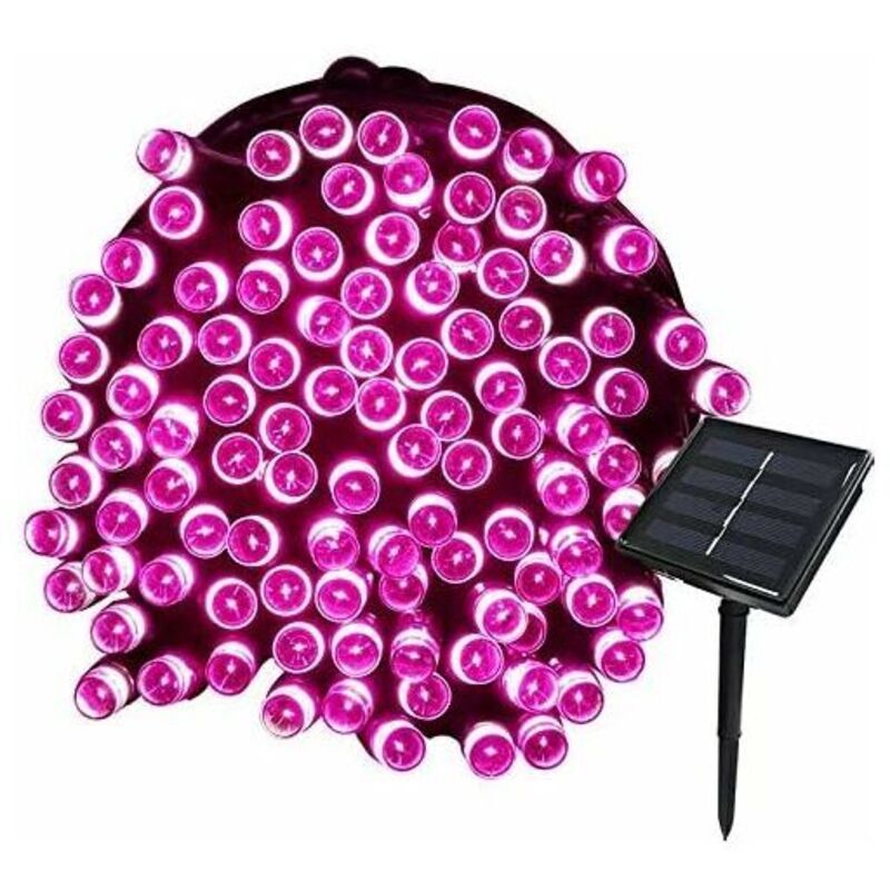 foto del prodotto 22m luci solari a stringa 200 led 8 effetti di luce luci fatate ideali per feste, matrimoni, compleanni e giardini all aperto rosa 