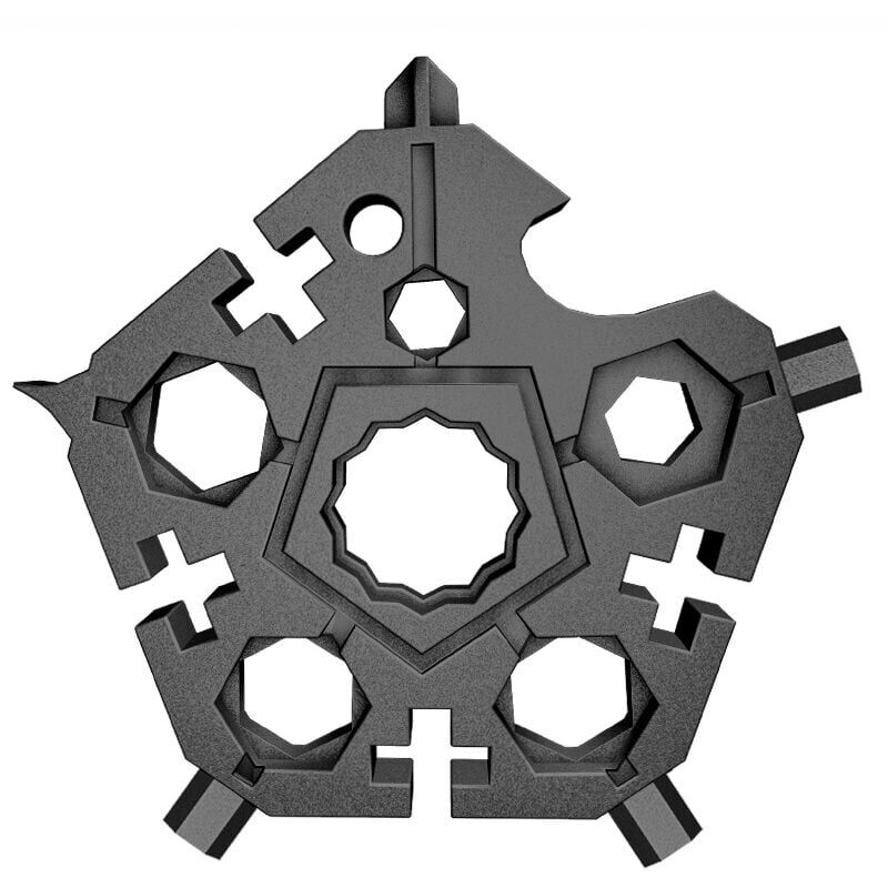 foto del prodotto 23 in 1 snowflake multi tool, strumento snowflake, strumento portatile in acciaio inossidabile onnipotente, cacciavite portachiavi portatile per