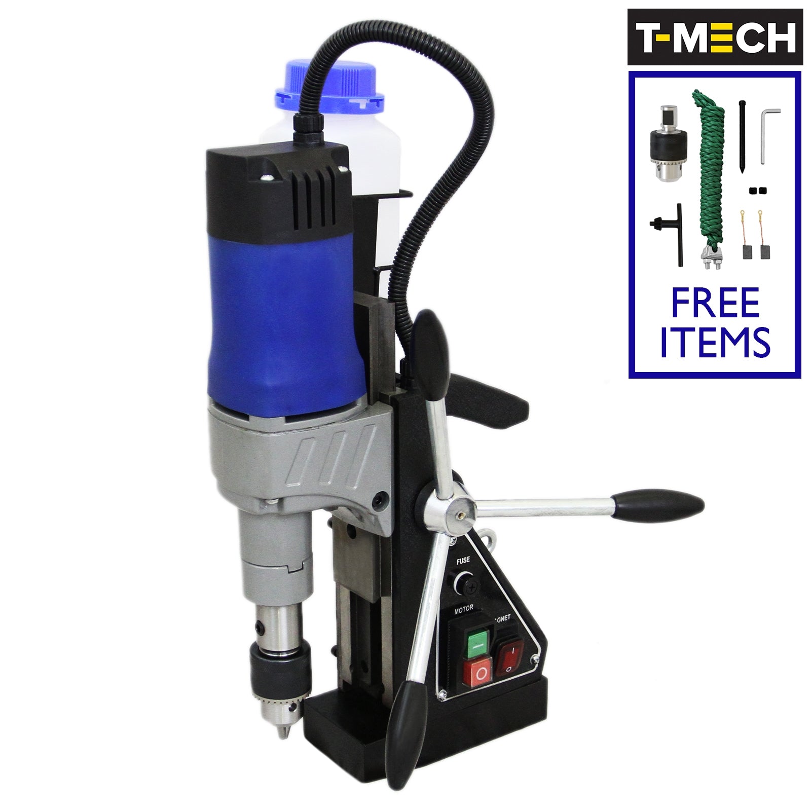 foto del prodotto 230v base magentica trapano colonna diametro 35mm adattatore carotatrice mandrino amp chiave
