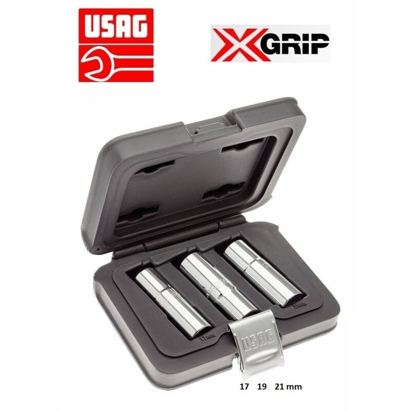 foto del prodotto 235 1 2 xl c3 set 3 chiavi a bussola lunghe esagonale x grip 17 19 21 cassetta usag