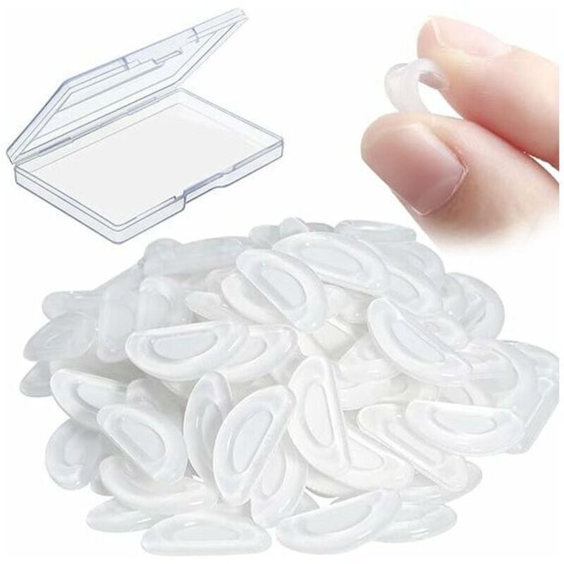 foto del prodotto 24 paia di naselli adesivi per occhiali, naselli in silicone antiscivolo a forma di d, naselli adesivi per occhiali, 15 mm trasparenti 