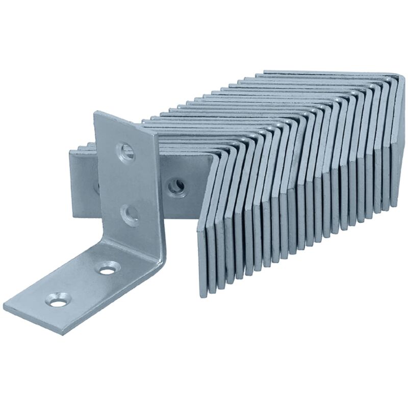 foto del prodotto 24 pezzi angolo piastra forata 40 x 40 x 20 mm connettore angolare zincato galvanicamente blu passivato connettore in legno con eccellente