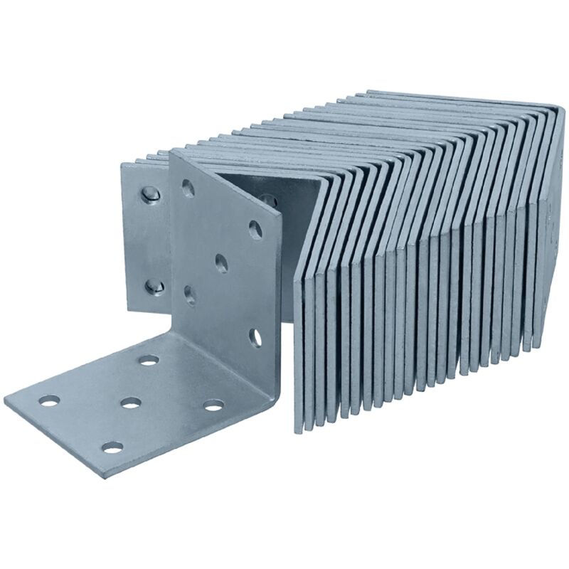 foto del prodotto 24 pezzi angolo piastra forata 50 x 50 x 40 mm connettore angolare zincato galvanicamente blu passivato connettore in legno con eccellente