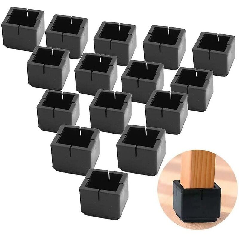 foto del prodotto 24 pezzi protezioni per gambe di sedie quadrate in pvc protezioni per gambe di sedie e tavoli tappi quadrati con feltro protezioni per gambe di sedie