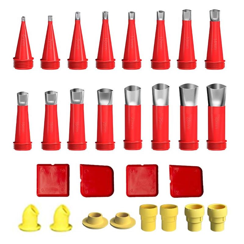 foto del prodotto 24 pezzi ugelli in silicone e acciaio inossidabile ugello in gomma universale incorporato kit di utensili punte per cartucce in acciaio