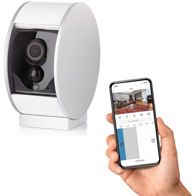 foto del prodotto 2401507 telecamera per interni otturatore motorizzato rilevatore di movimento e visione notturna altoparlante e microfono somfy