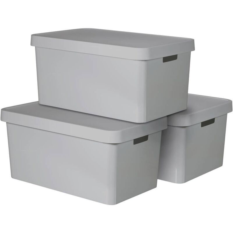 foto del prodotto 240659 scatola in plastica infinity l x a x p 560 x 270 x 390 mm grigio 3 pz. curver