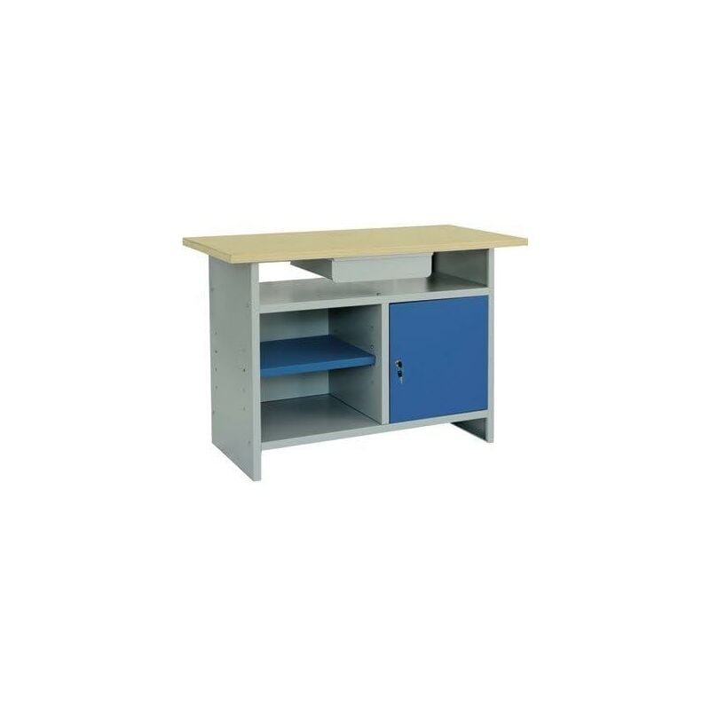 foto del prodotto banco da lavoro in metallo piano legno