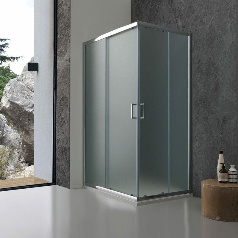foto del prodotto kiamami valentina box doccia 70x100 cm cristallo opaco ante scorrevoli giada