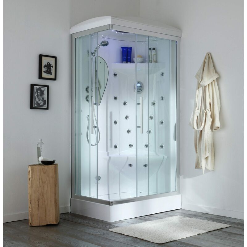 foto del prodotto kiamami valentina cabina doccia idromassaggio 70x90 destra con bagno turco iride