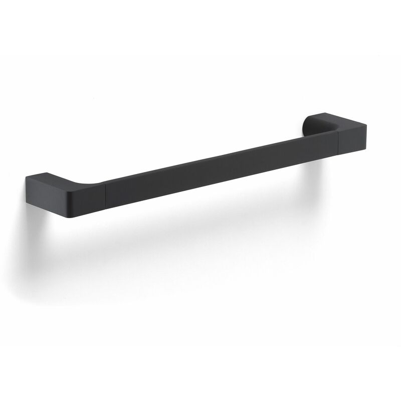 foto del prodotto kiamami valentina porta asciugamani moderno da 35 cm in nero opaco da muro palazzo