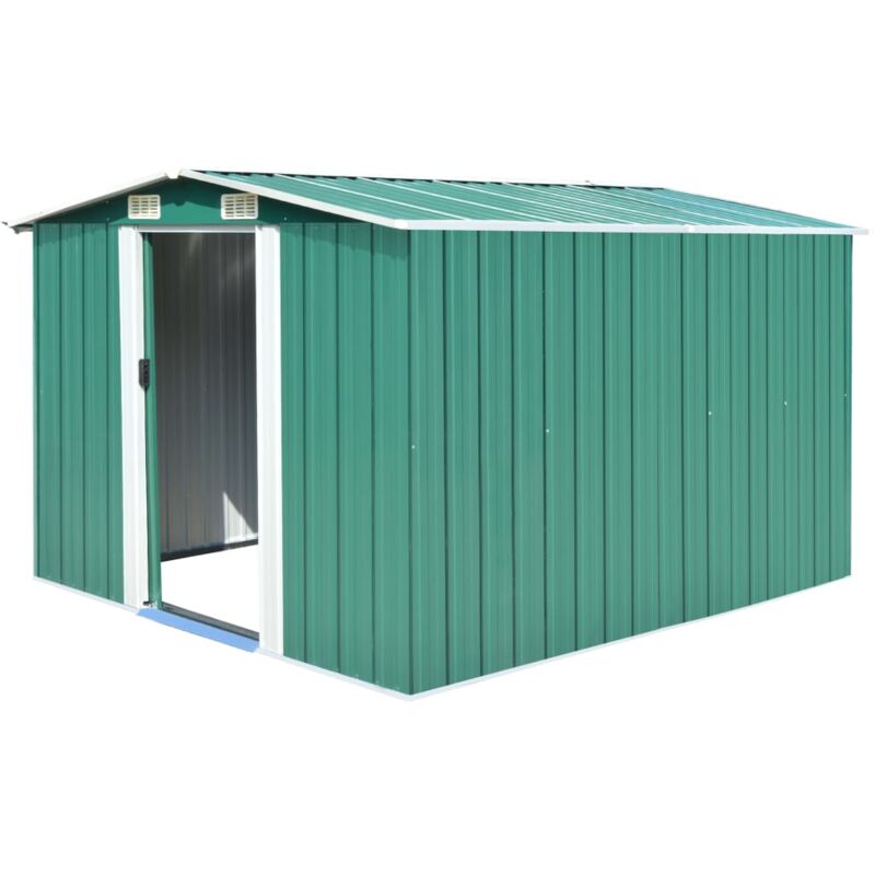 foto del prodotto vidaxl casetta da giardino 257x298x178 cm in metallo verde