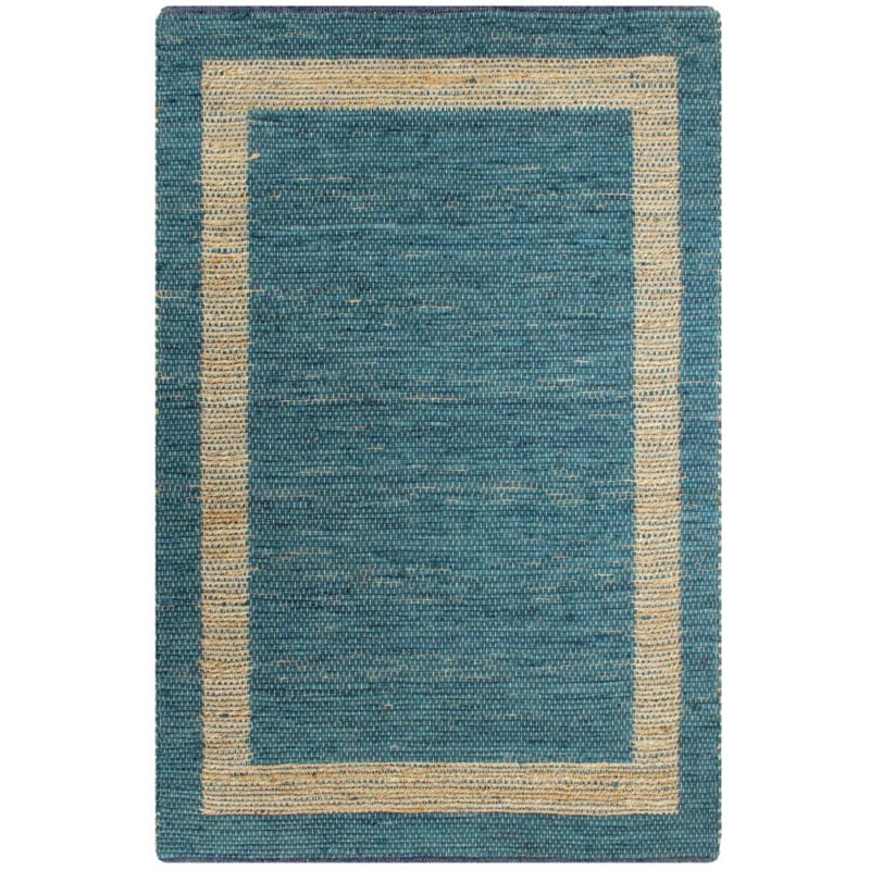 foto del prodotto vidaxl tappeto artigianale in juta blu 160x230 cm