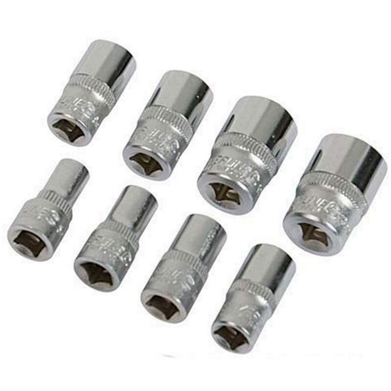 foto del prodotto 244975 inserto per chiave a tubo, 1 4 , sistema metrico, 8 pezzi silverline
