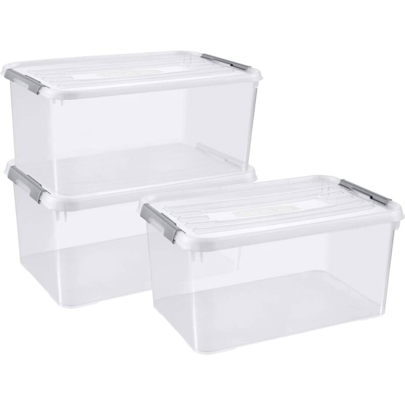 foto del prodotto 246385 scatola in plastica handy chiusa, impilabile l x a x p 400 x 200 x 290 mm trasparente 5 pz. curver