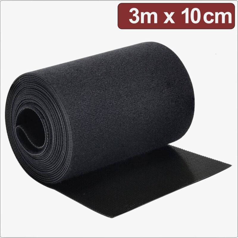 foto del prodotto 24ca312 nastro a strappo per raggruppare lato morbido e lato rigido l x l 3 m x 10 cm nero 3 m quadrios
