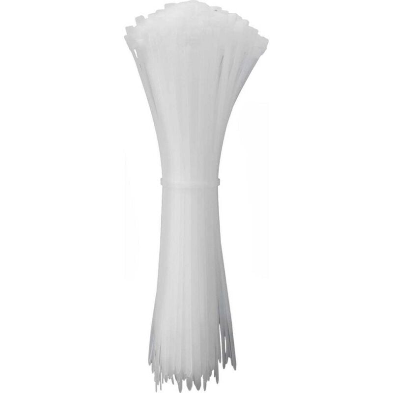 foto del prodotto 24ca338 24ca338 fascetta per cavi 500 mm 4 mm bianco stabilizzato ai raggi uv 100 pz. quadrios