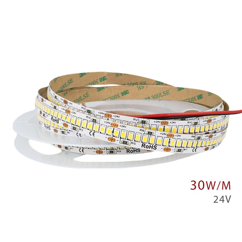 foto del prodotto 24v bobina striscia led 30w m 140lm w 4200lm m bianco caldo 3000k 1200 smd 2835 5 metri