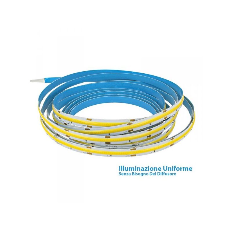 foto del prodotto 24v bobina striscia led cob 14w m 120lm w 1700lm m cri 90 bianco caldo 3000k 5 metri ip20 no puntini luce continua uniforme