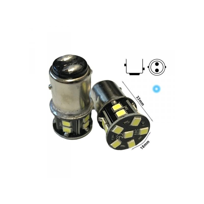 foto del prodotto 24v lampada led bay15d 1157 p21 5w bianco freddo 16 smd 2835 no polarit 360 durata garantita