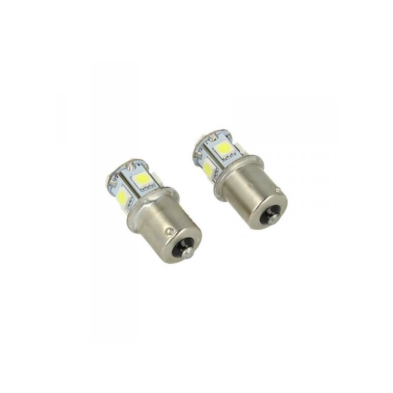 foto del prodotto 24v lampada led canbus ba15s g18,5 r5w colore blu piedi dritti 8 smd 5050 per camion bus barca