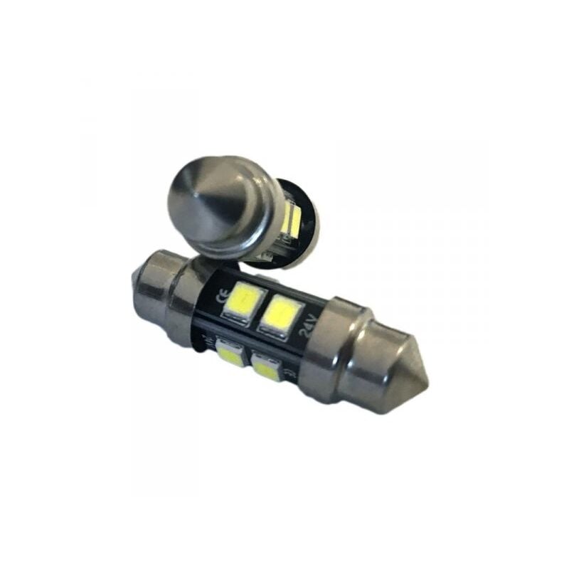 foto del prodotto 24v lampada led siluro t11 c5w 31mm 8 smd 2835 no polarit 360 bianco freddo durata garantita