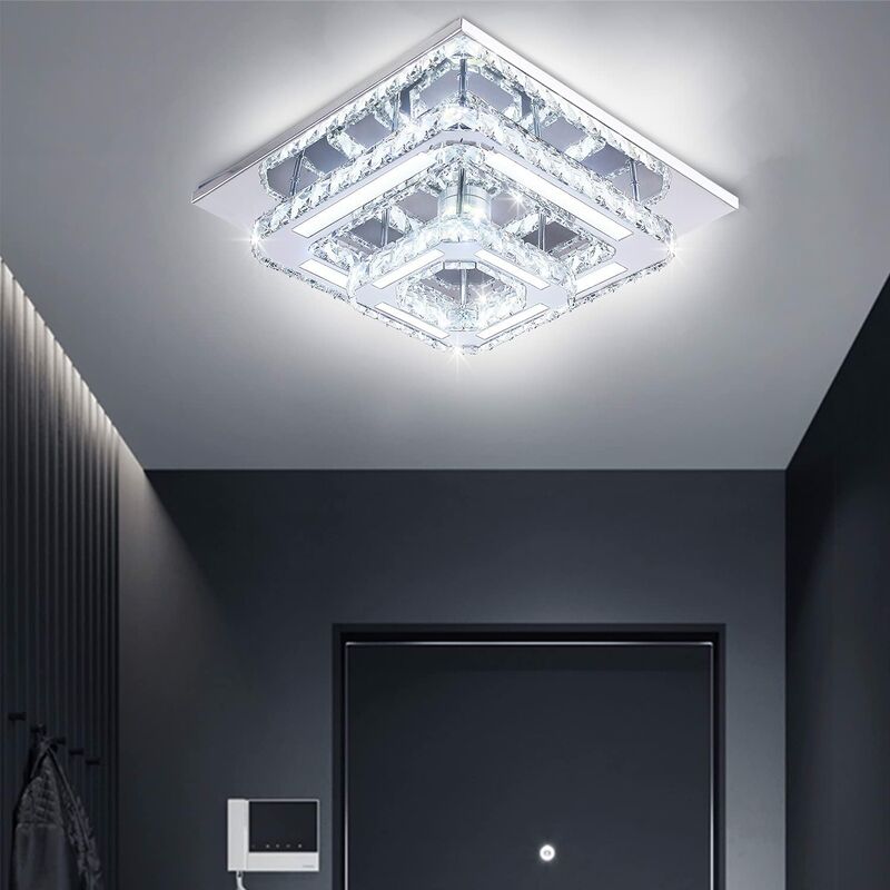 foto del prodotto 24w lampada da soffitto led lampada a luce fredda in cristallo per soggiorno e camera da letto 20208cm