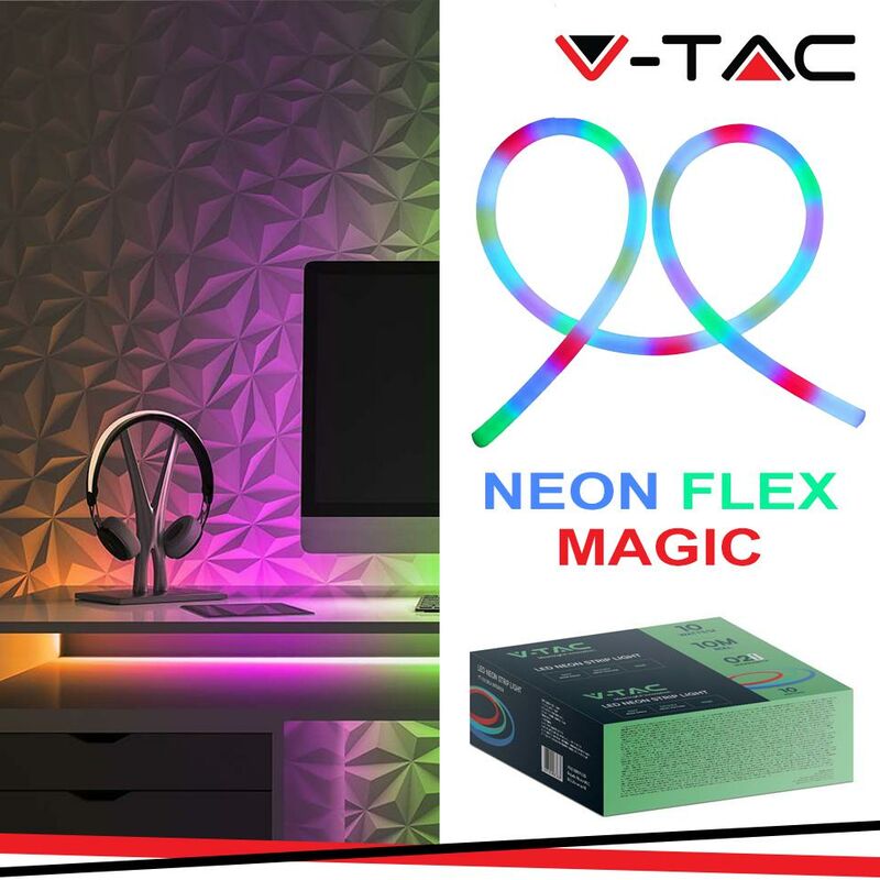 foto del prodotto 24w neon flex magic rgb 5m controller incl. 4500k luce naturale