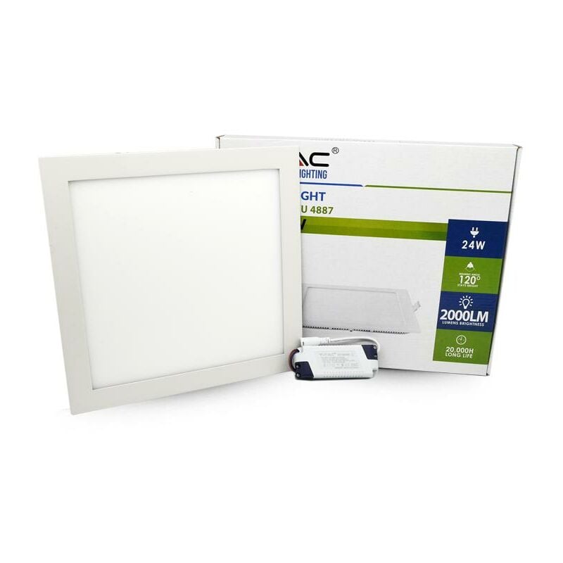 foto del prodotto 24w pannello premium led quadrato bianco naturale 4000k luce naturale