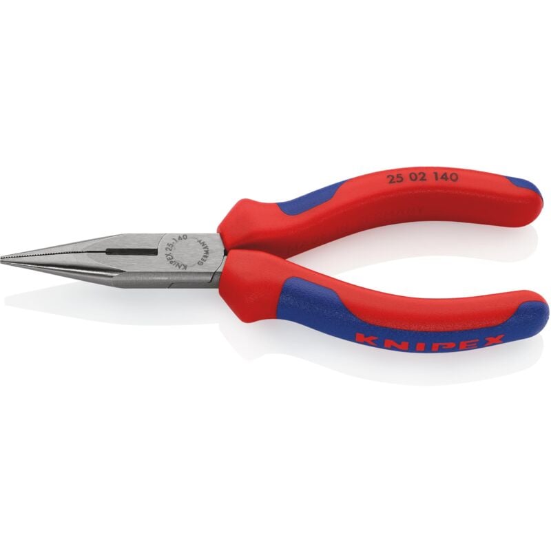 foto del prodotto 25 02 140 pinza per meccanica con becchi mezzotondi con tronchese pinza per radiotecnici rivestiti in materiale bicomponente bonderizzata nera
